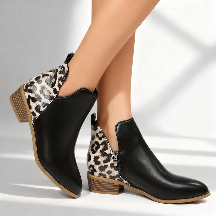 Bottines imprimé léopard femme