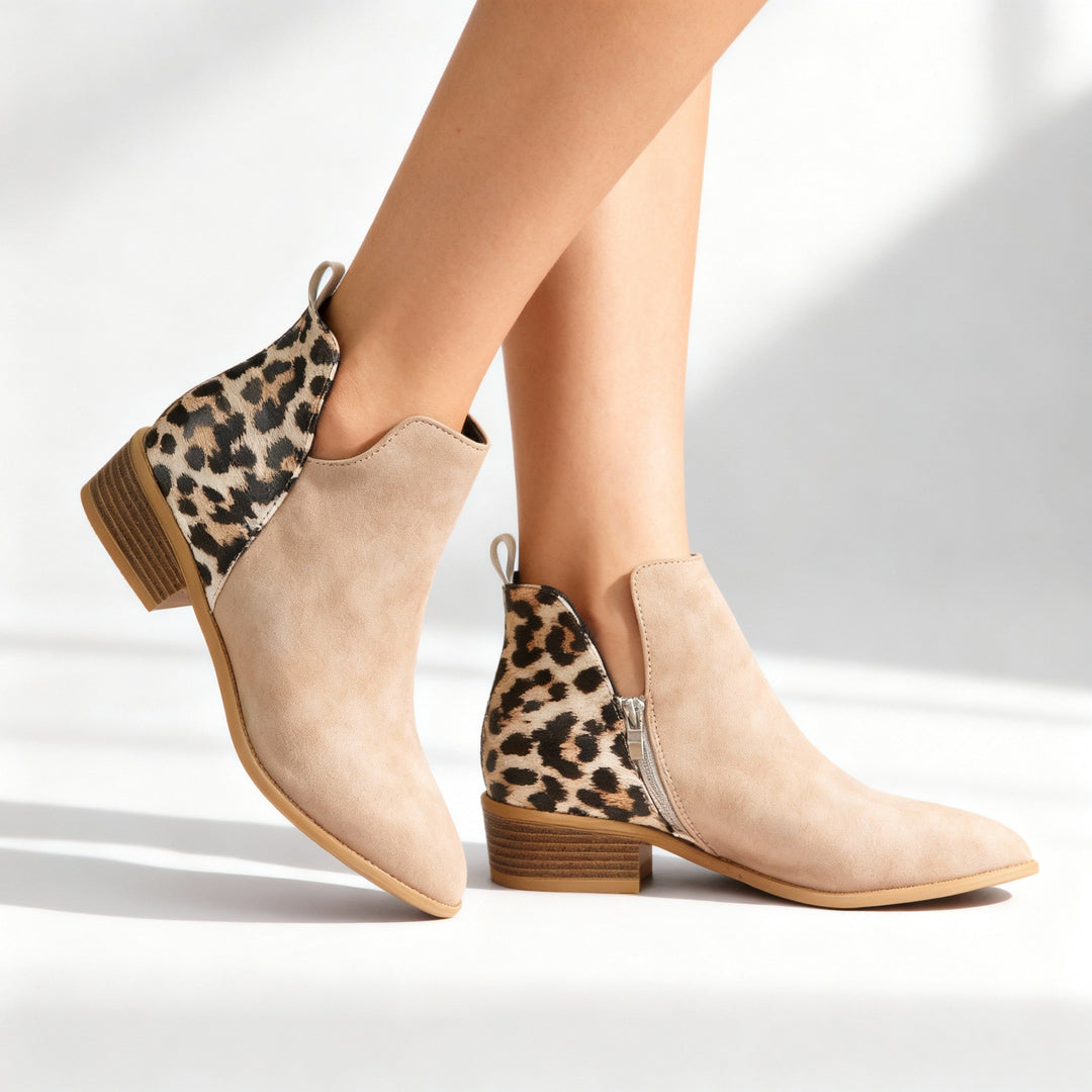 Bottines imprimé léopard femme