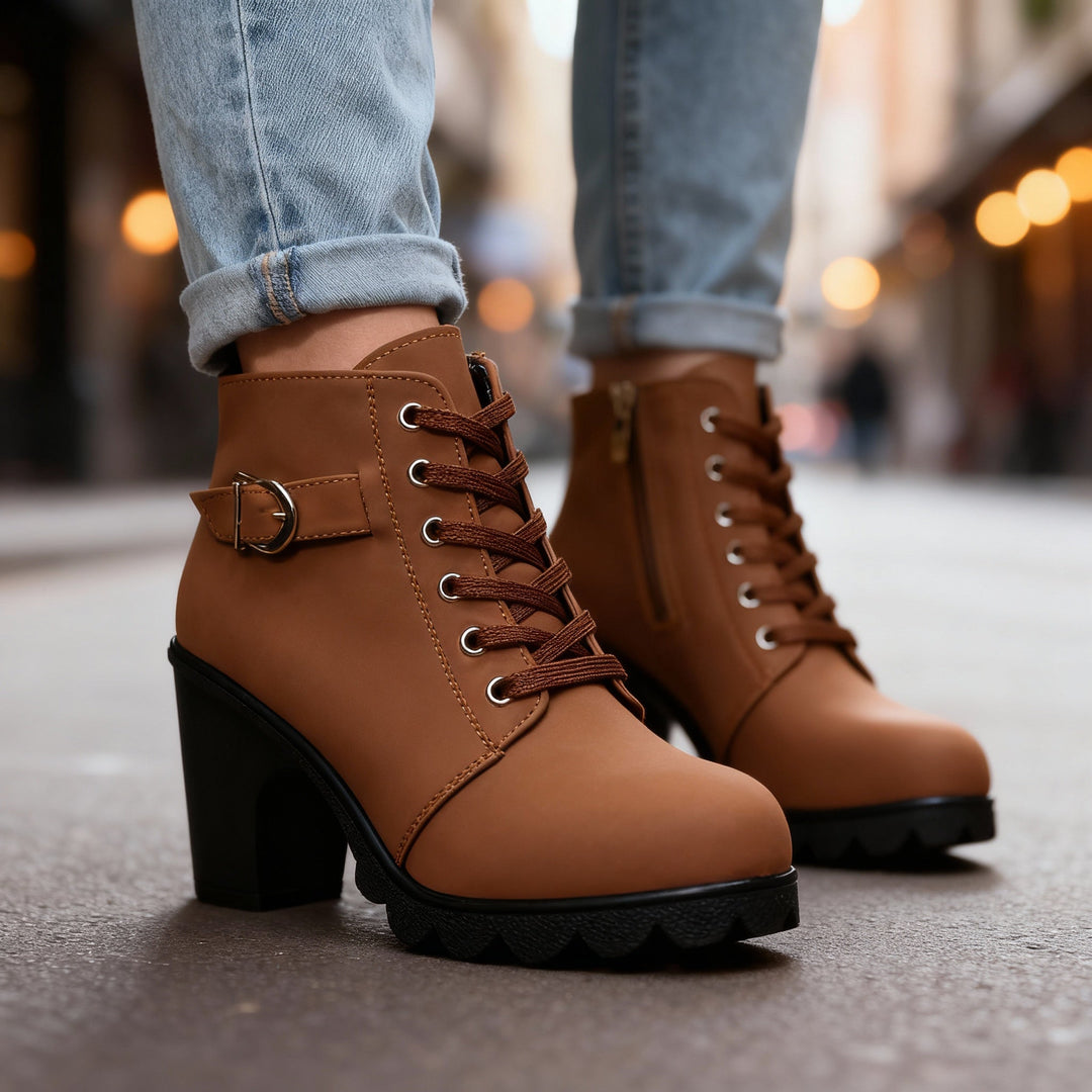 Bottines similicuir à talon femme