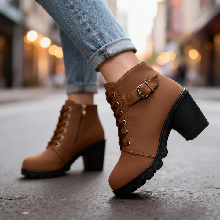 Bottines similicuir à talon femme
