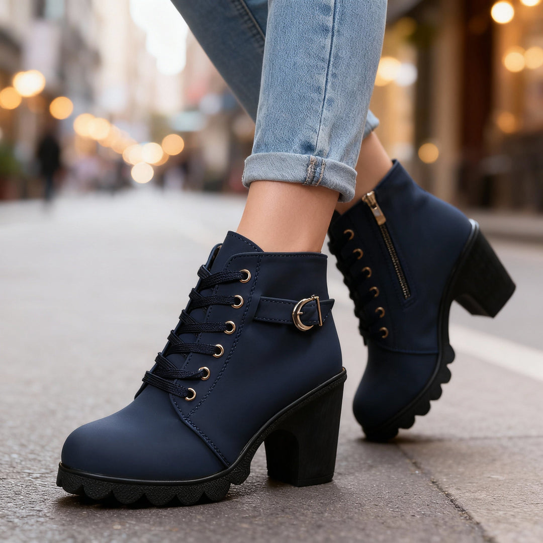 Bottines similicuir à talon femme