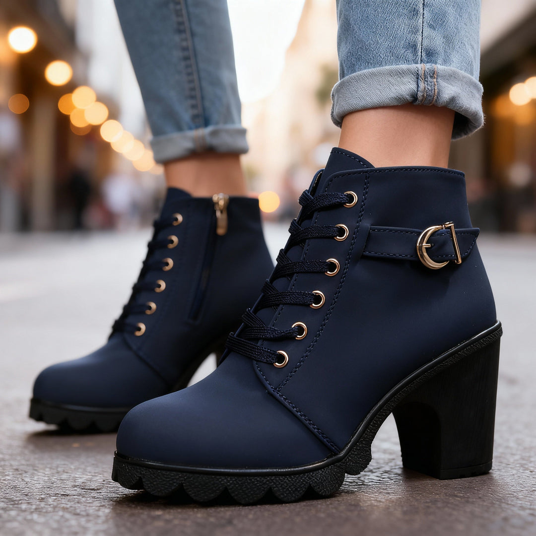 Bottines similicuir à talon femme