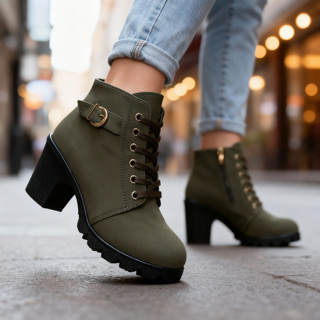 Bottines similicuir à talon femme