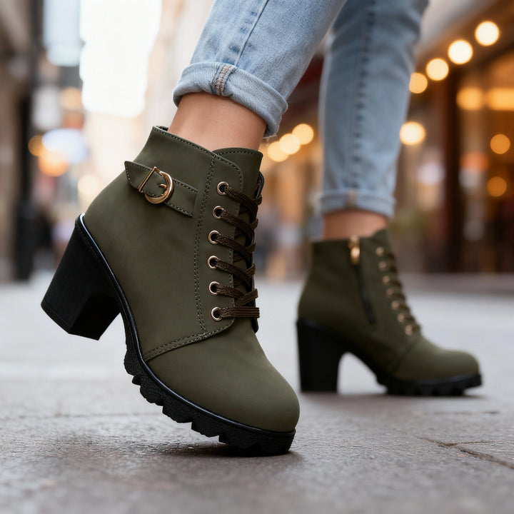 Bottines similicuir à talon femme