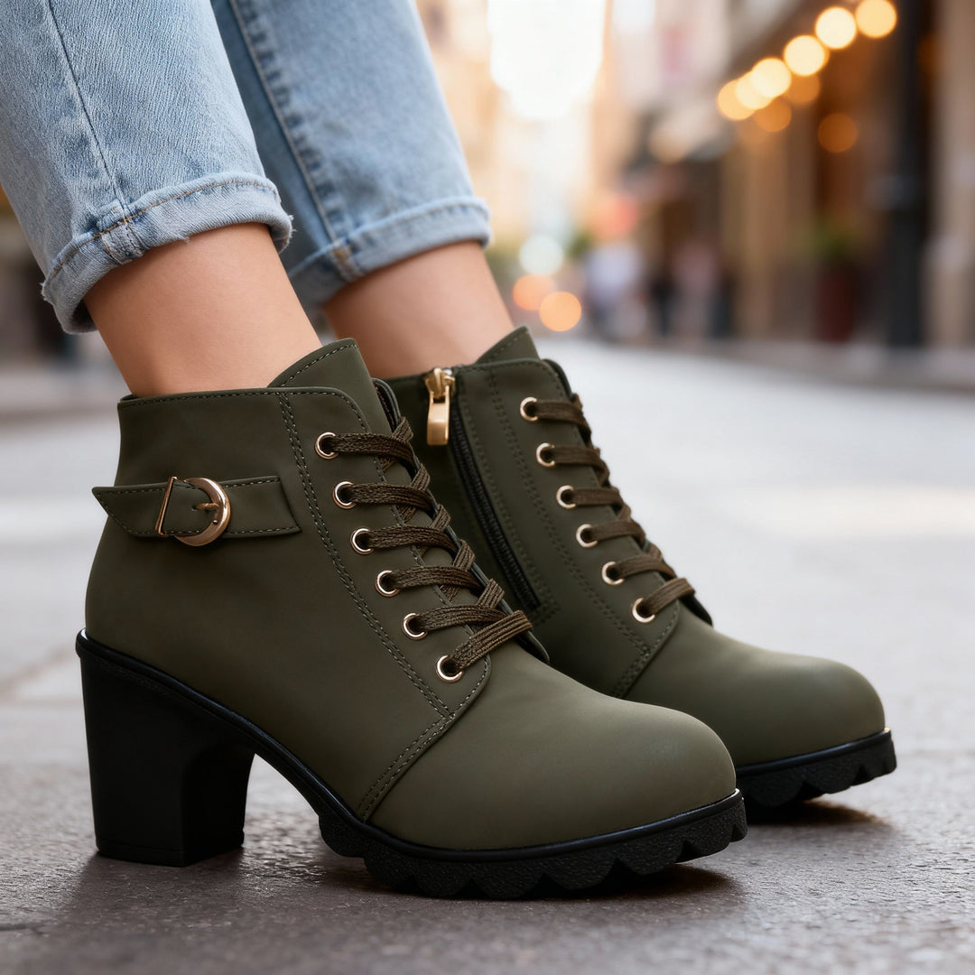 Bottines similicuir à talon femme