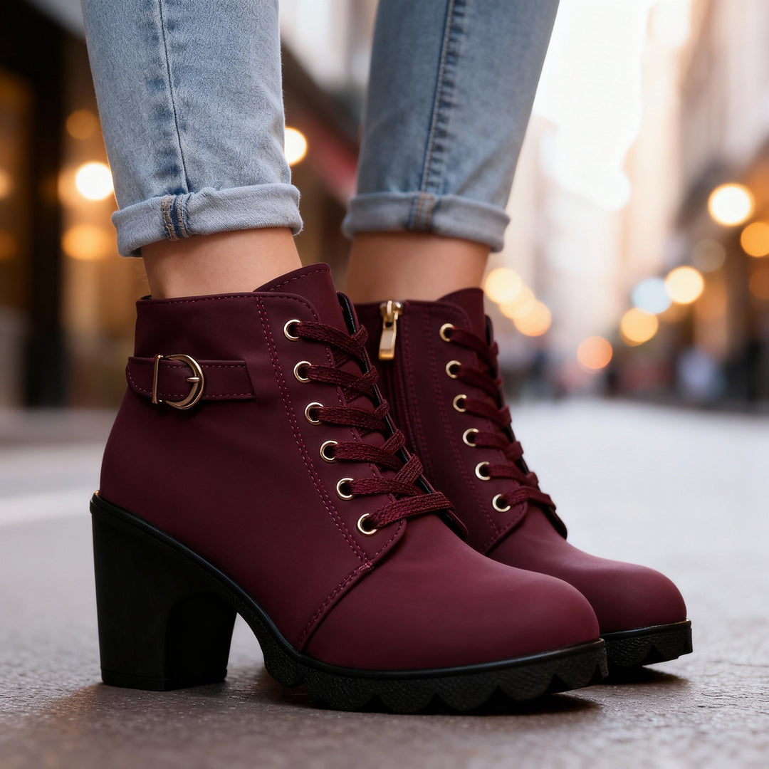 Bottines similicuir à talon femme