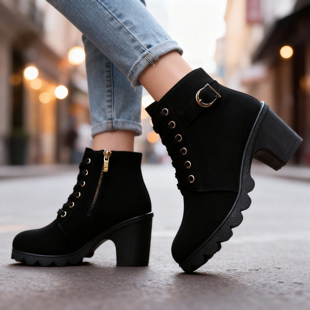 Bottines similicuir à talon femme