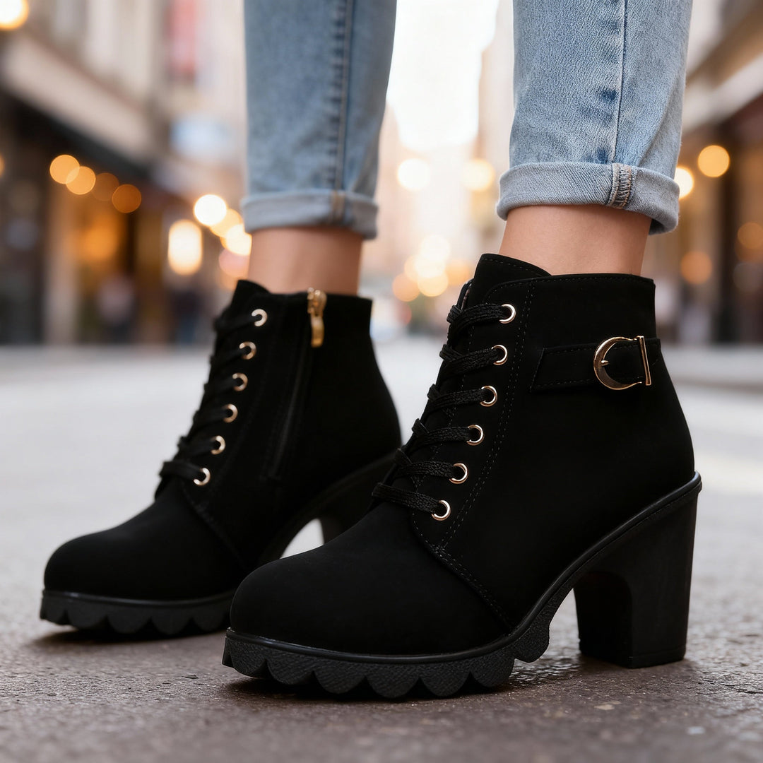 Bottines similicuir à talon femme