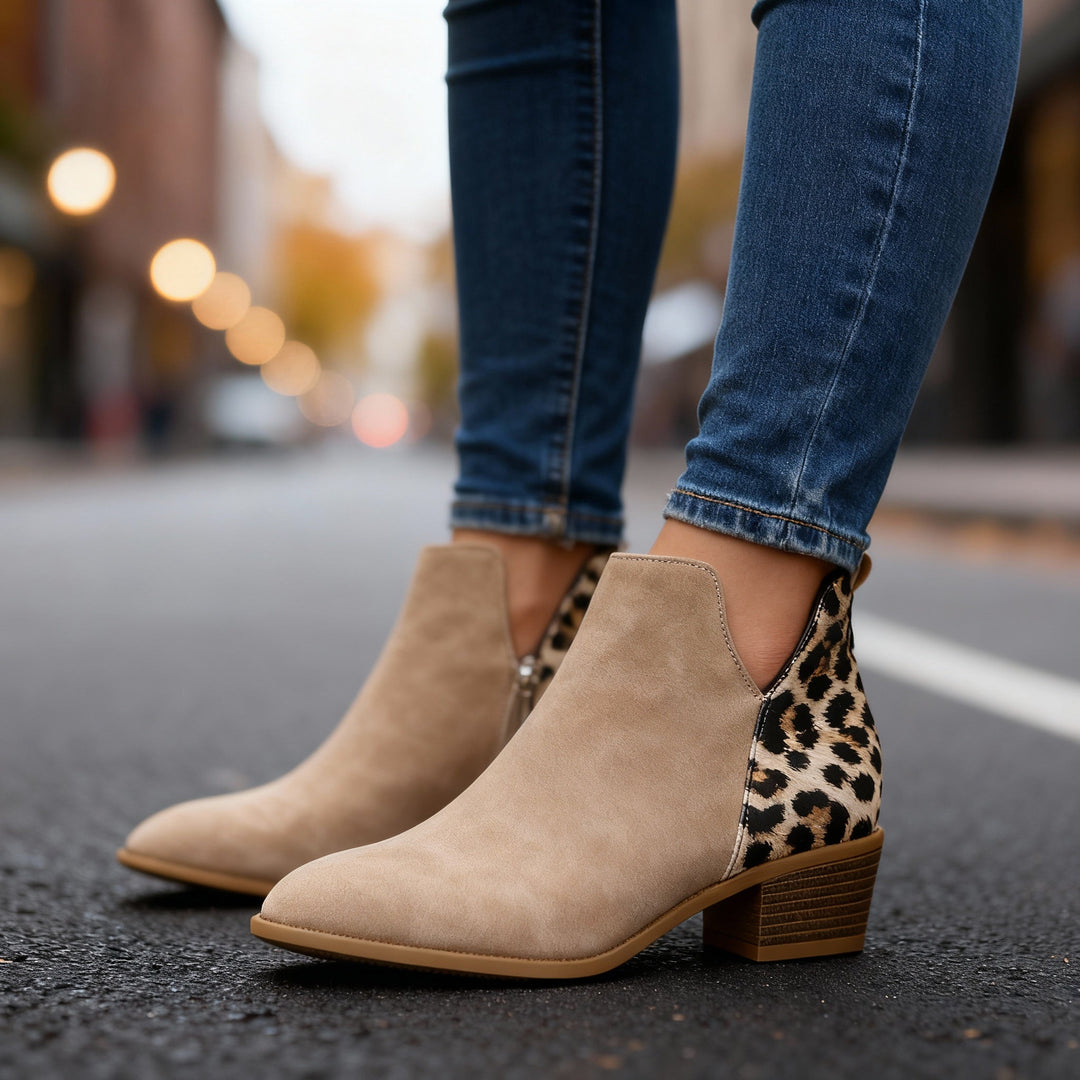 Bottines imprimé léopard femme