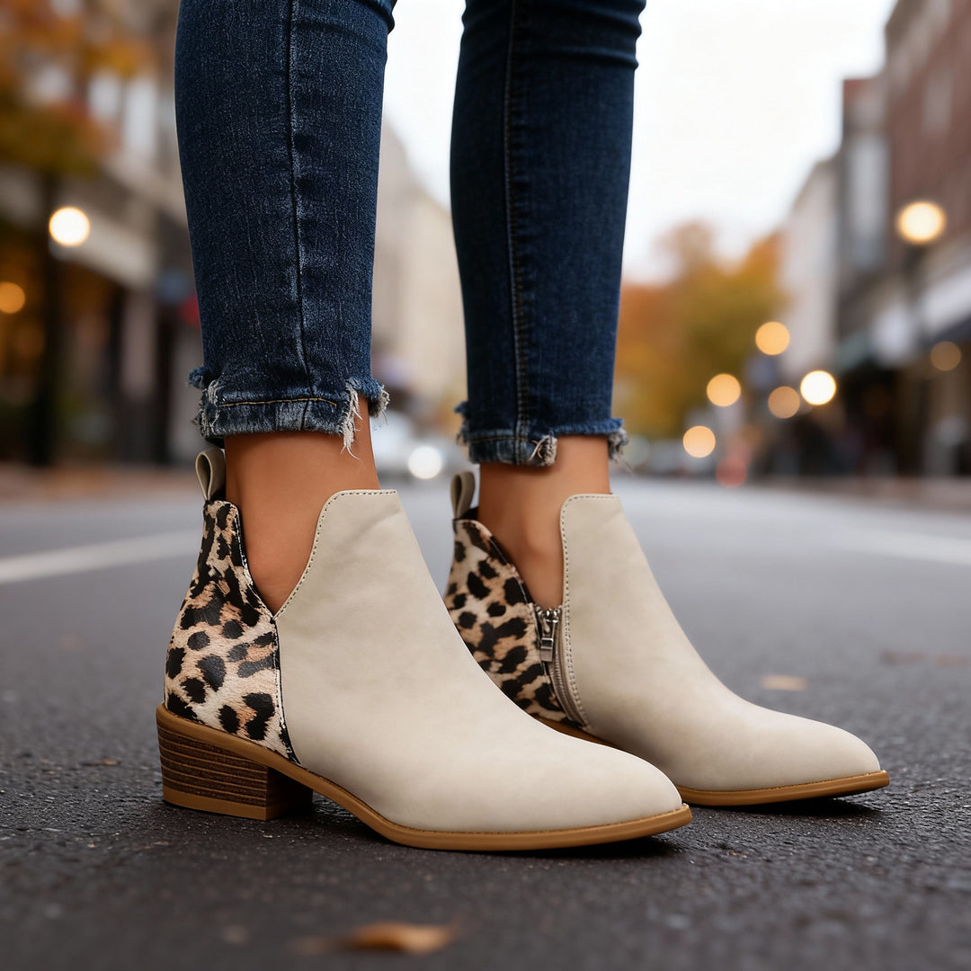 Bottines imprimé léopard femme