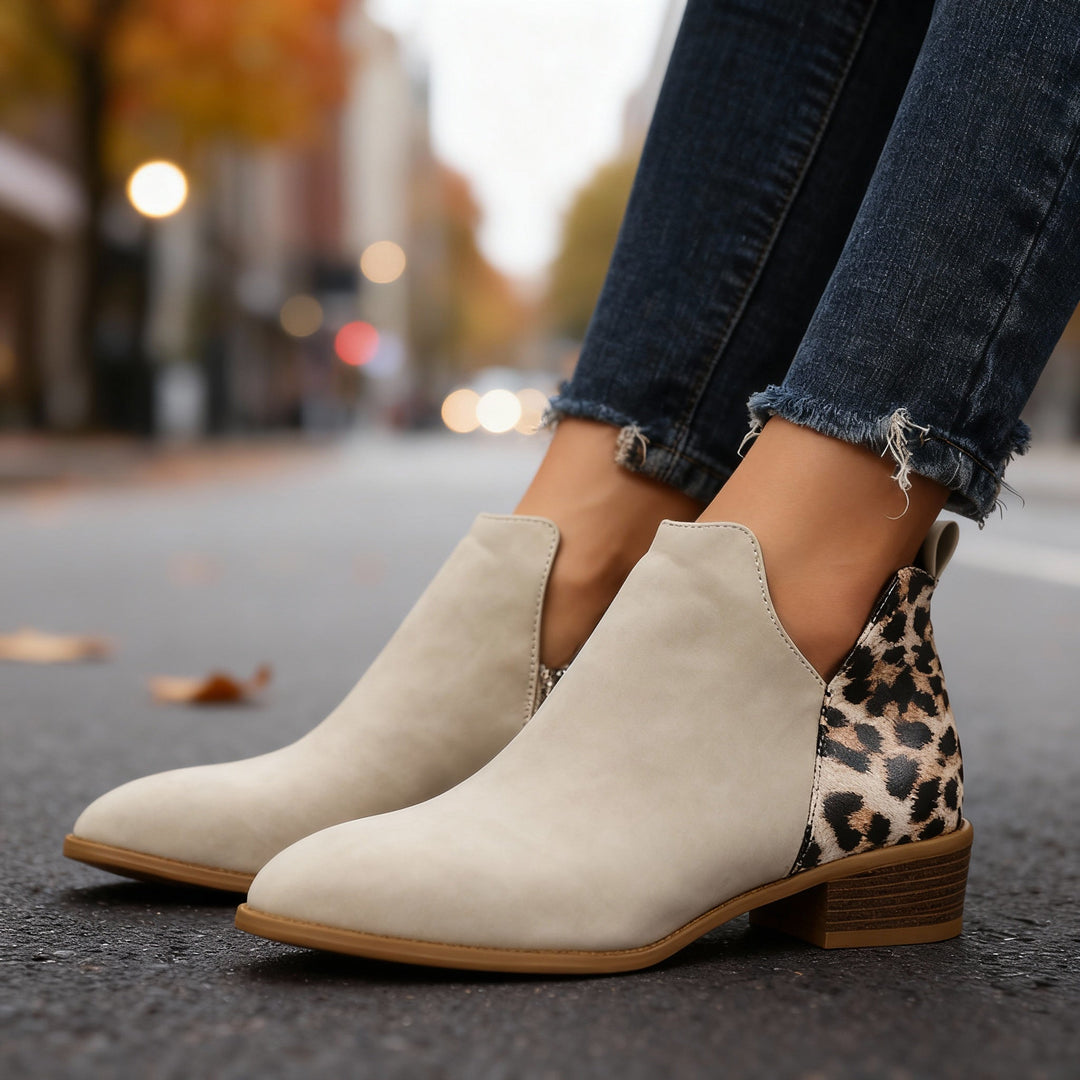 Bottines imprimé léopard femme