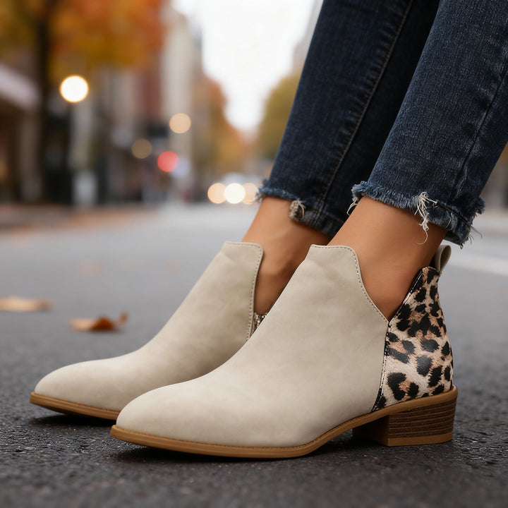 Bottines imprimé léopard femme