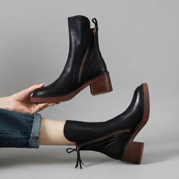 Bottines talon bas femme
