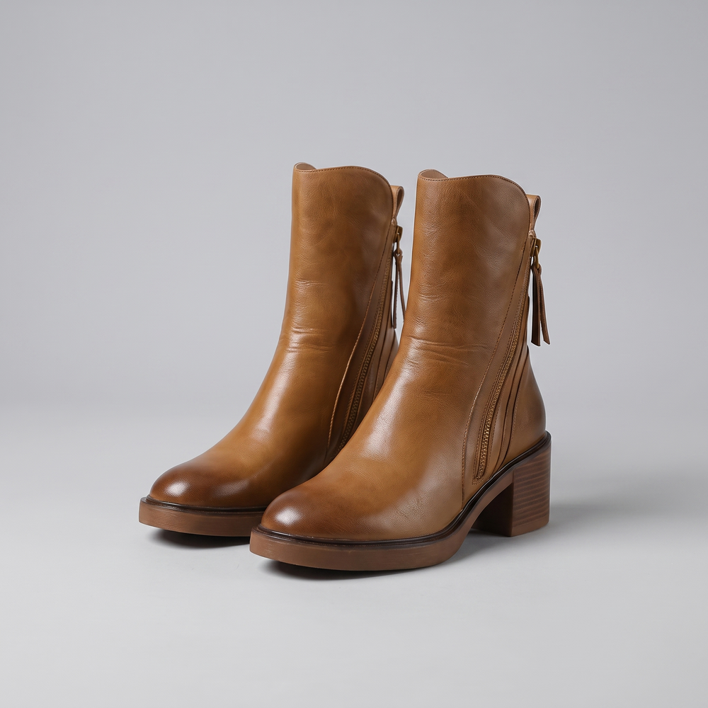 Bottines talon bas femme