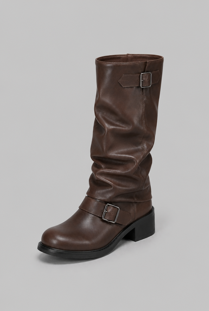 Lily | Bottes Slouch Hautes à Boucles
