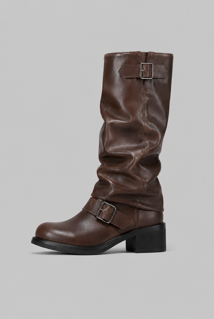Lily | Bottes Slouch Hautes à Boucles