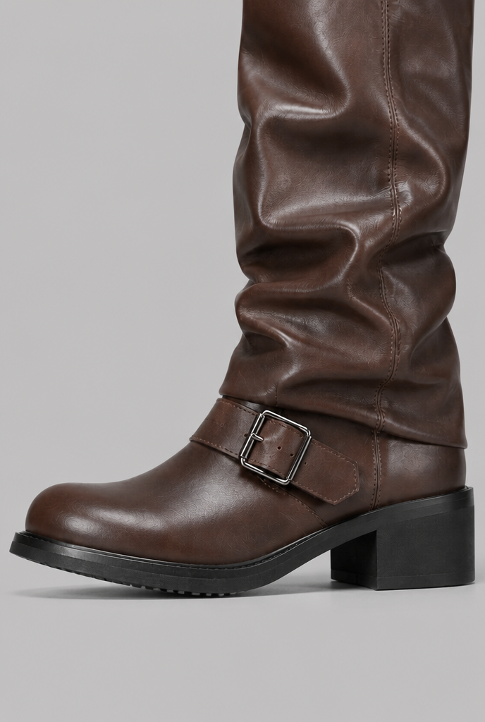 Lily | Bottes Slouch Hautes à Boucles