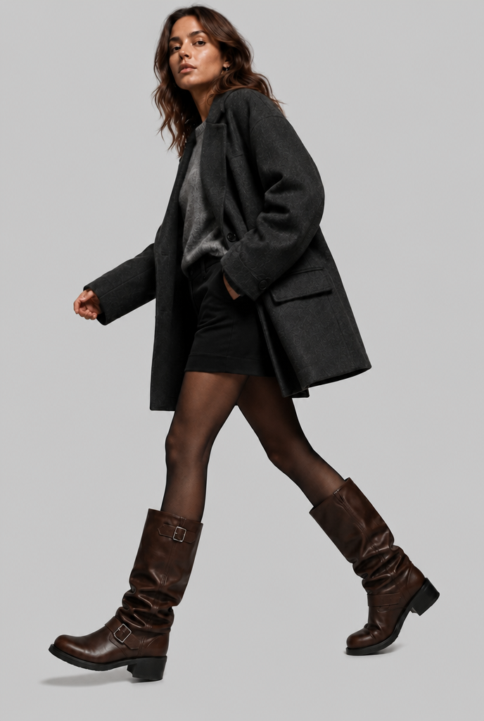 Lily | Bottes Slouch Hautes à Boucles