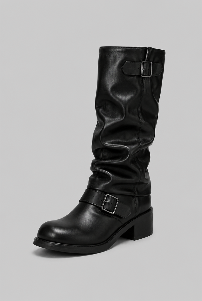 Lily | Bottes Slouch Hautes à Boucles