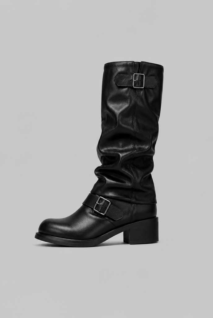 Lily | Bottes Slouch Hautes à Boucles