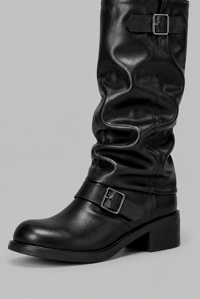 Lily | Bottes Slouch Hautes à Boucles