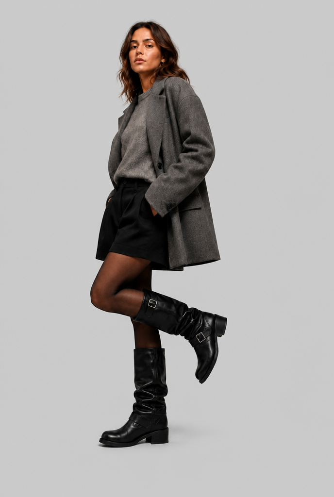 Lily | Bottes Slouch Hautes à Boucles