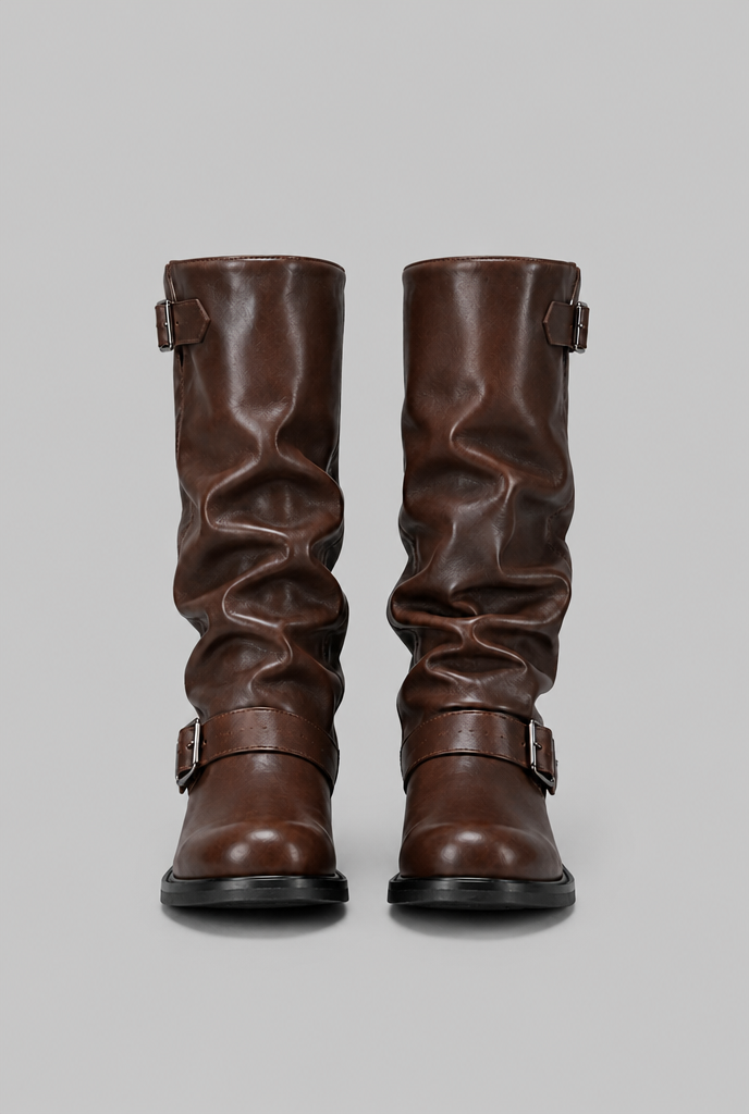 Lily | Bottes Slouch Hautes à Boucles