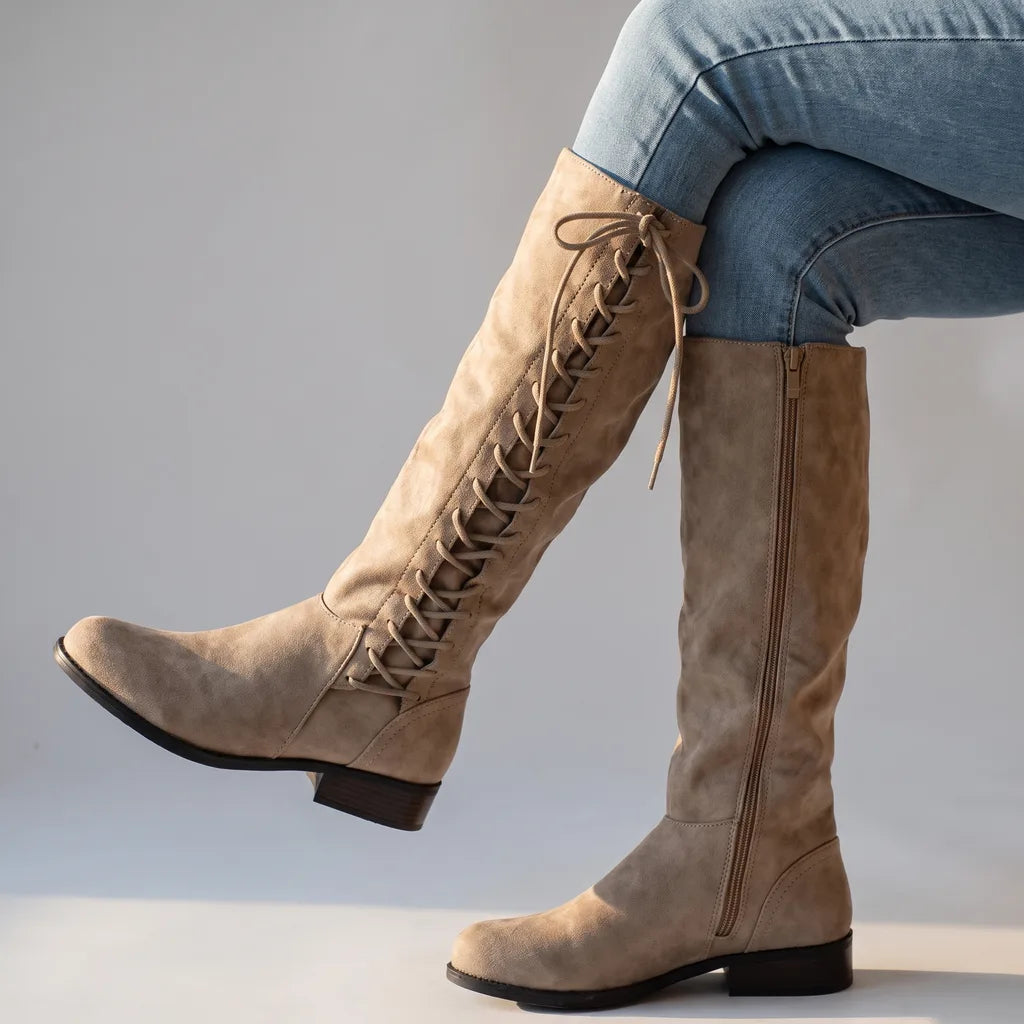 Bottes beige femme