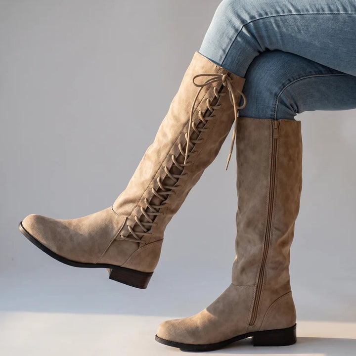 Bottes beige femme
