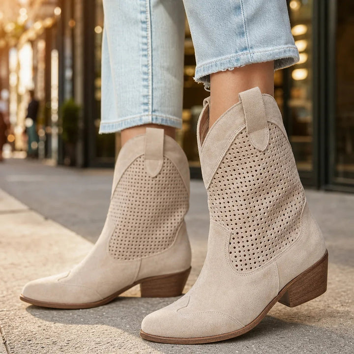 Bottines beige femme