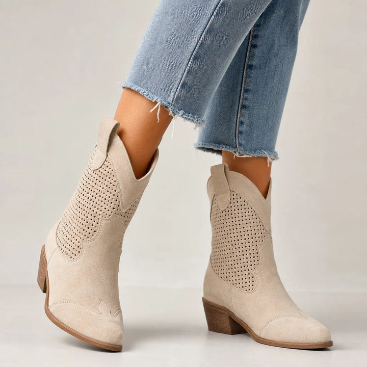 Bottines beige femme