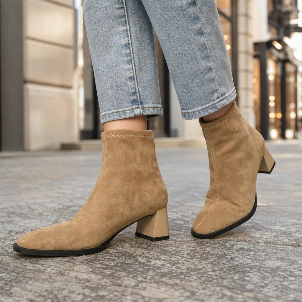 Bottines beige femme