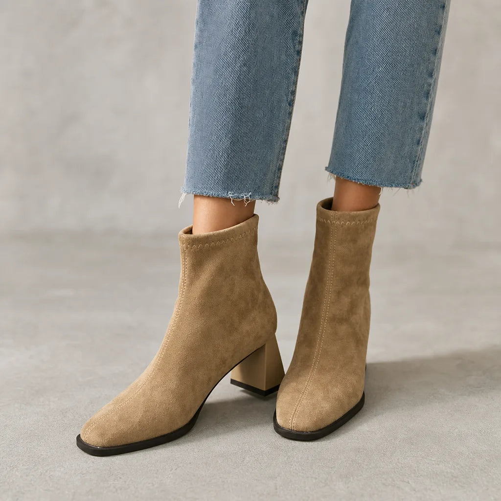 Bottines beige femme