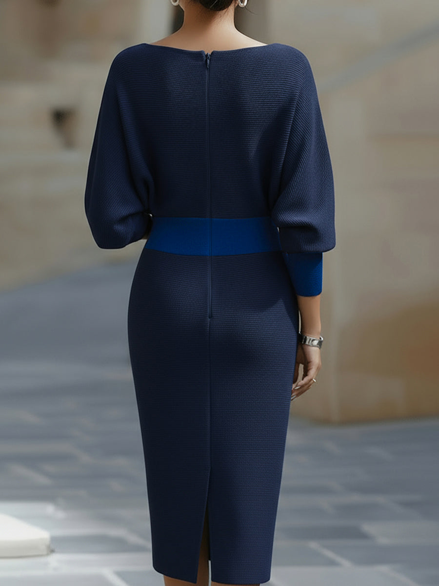 Brielle – Robe Midi Drapée Élégante