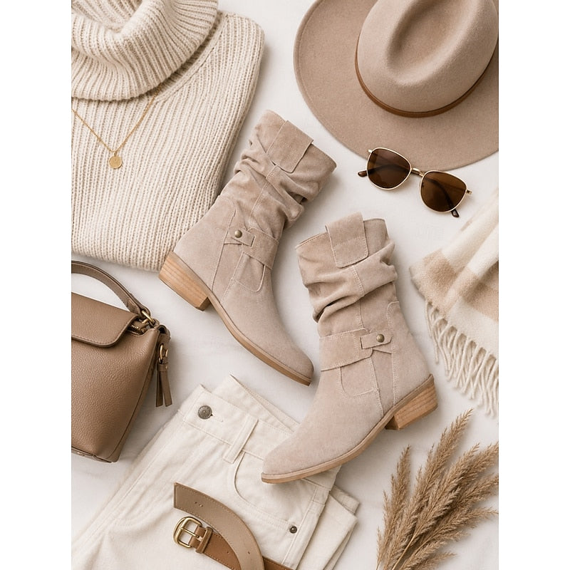 Tessa | Bottines Slouch à Boucles