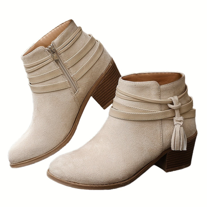 Bottines à pampilles talon bloc femme