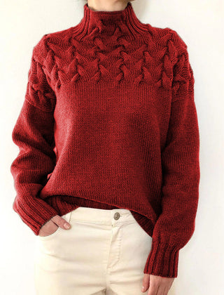 Pull col roulé bleu ciel femme