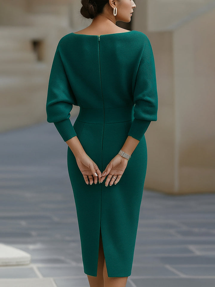 Brielle – Robe Midi Drapée Élégante