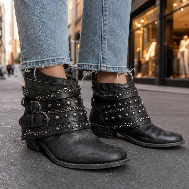 Bottines western noir femme