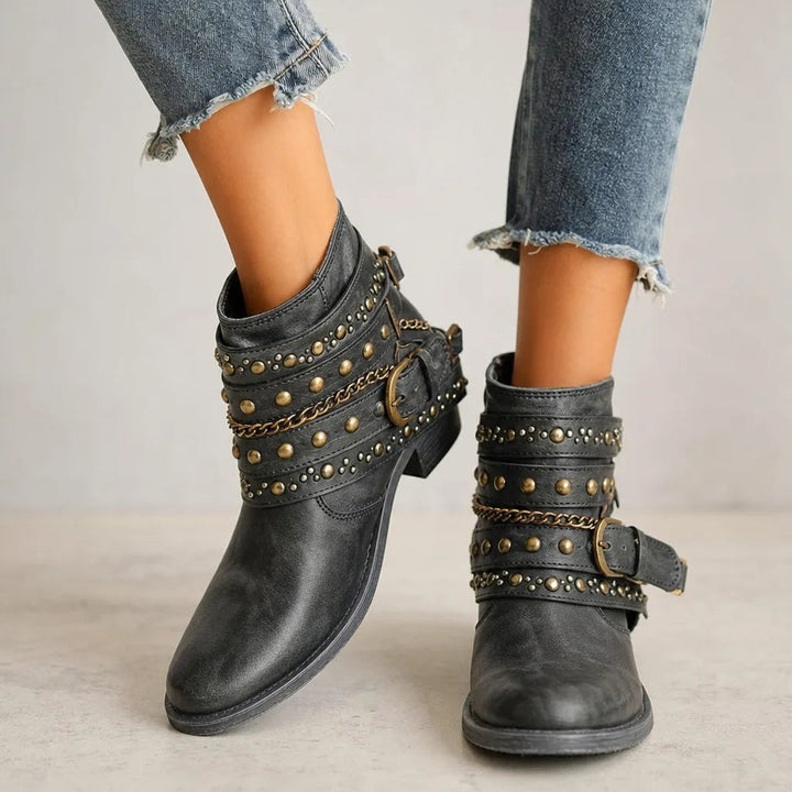 Bottines western bleu femme