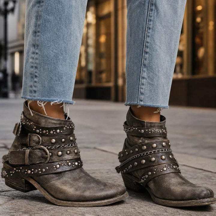 Bottines western vert femme