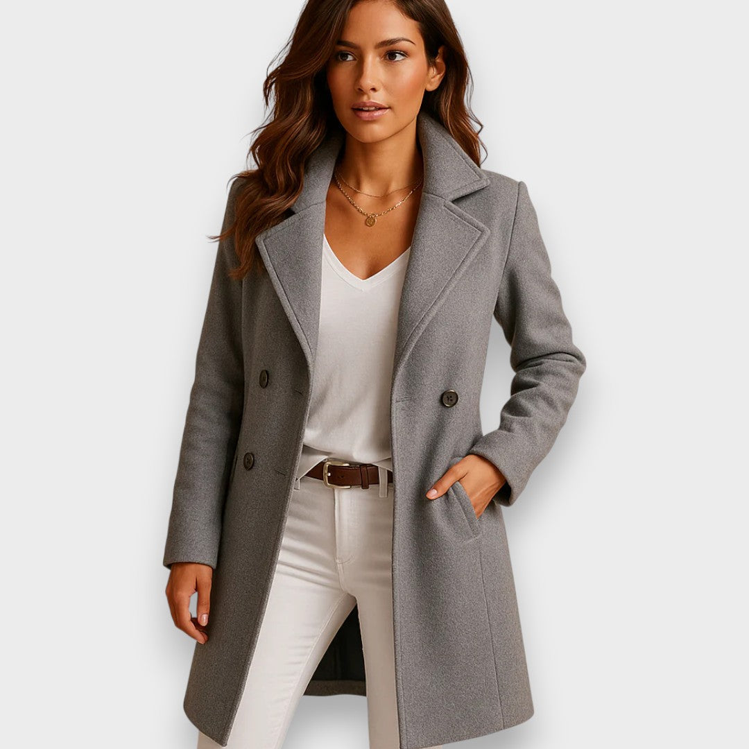Manteau Femme Coupe Ajustée Ligne Droite Élégante
