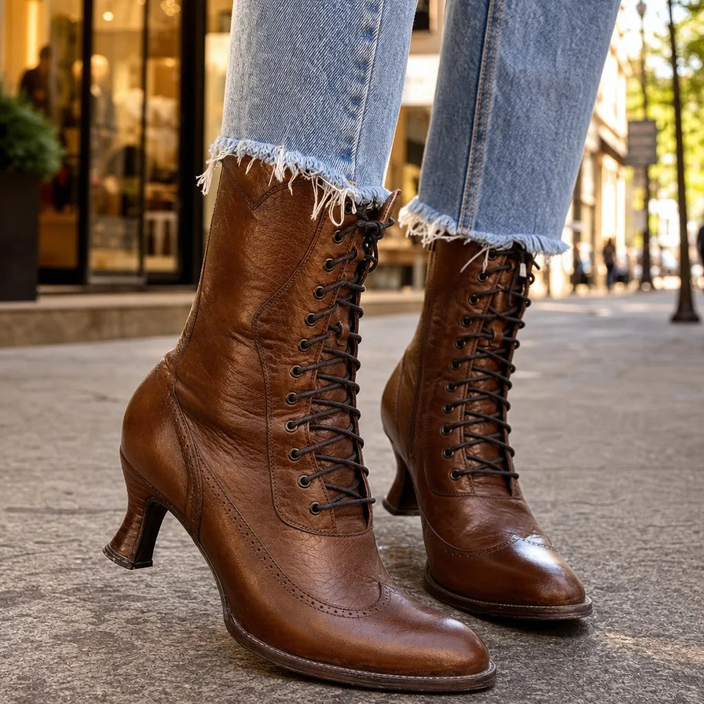 Bottines marron femme